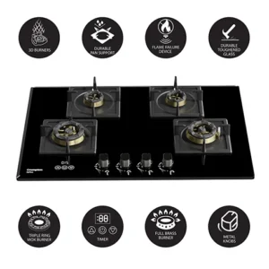 HOB-OPFB905TI-MBL Optime FB 90cm 4Br MBLK