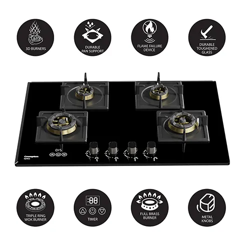 HOB-OPFB905TI-MBL Optime FB 90cm 4Br MBLK